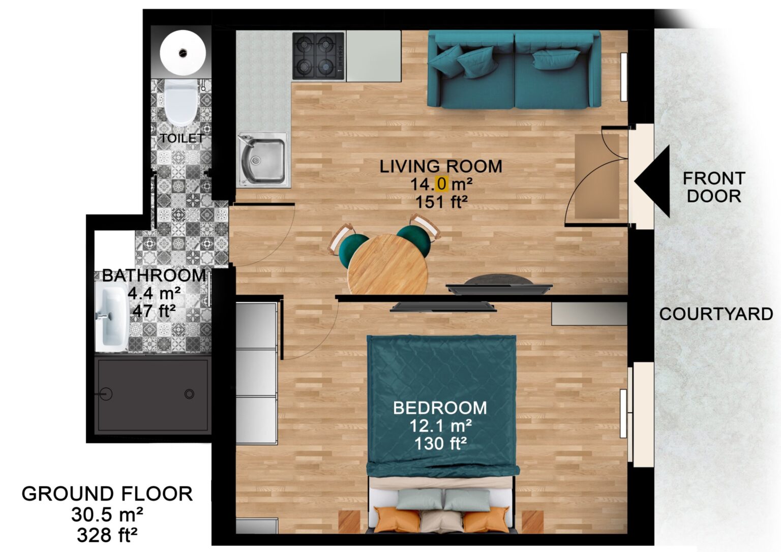 D1 booking - Bnb accommodation Paris Champs Elysees Eiffel tower - Plan D1 En