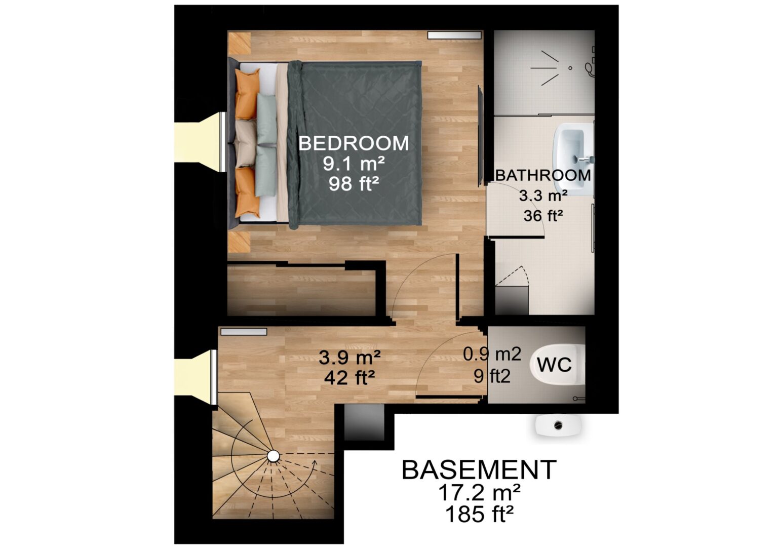 D2 booking - Bnb accommodation Paris Champs Elysees Eiffel tower - Plan D2 SS-SOL En